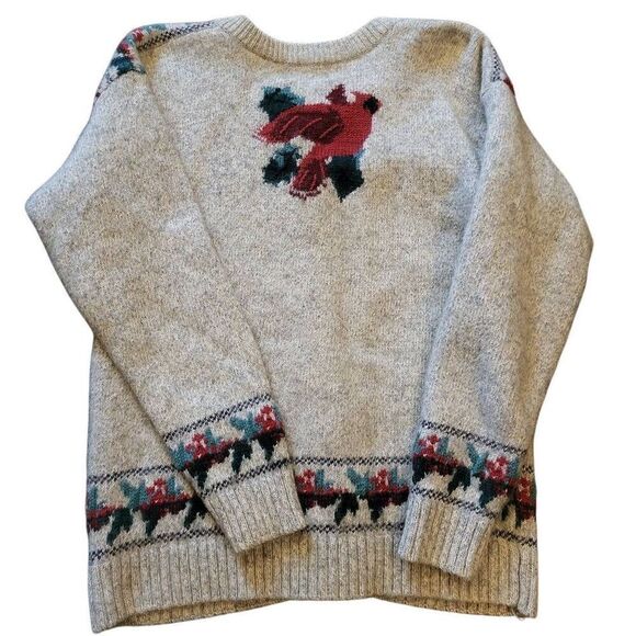 Vintage Northern Reflections Sweater Women's Small Grey Wool Cotton Cardinal - Picture 2 of 4